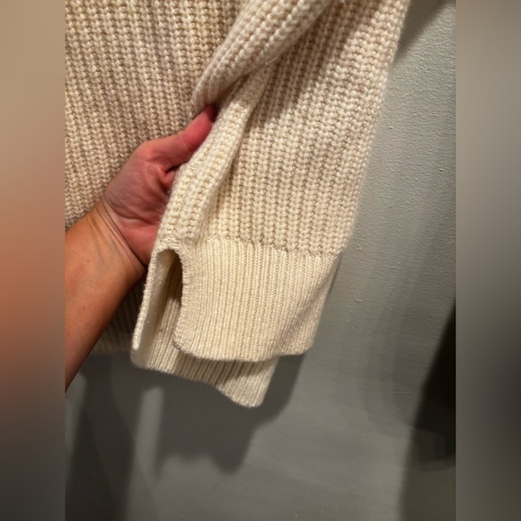 Madewell Beige Button-Shoulder Sweater wool warm winter cabin core cottage - Picture 9 of 15